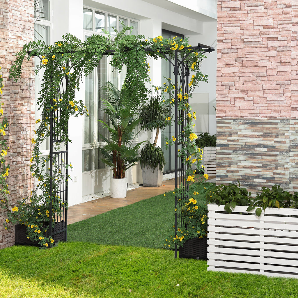 Leoglint 82'' Decorative Metal Garden Trellis Arch with Durable Steel Tubing & Elegant Scrollwork, Perfect for Weddings