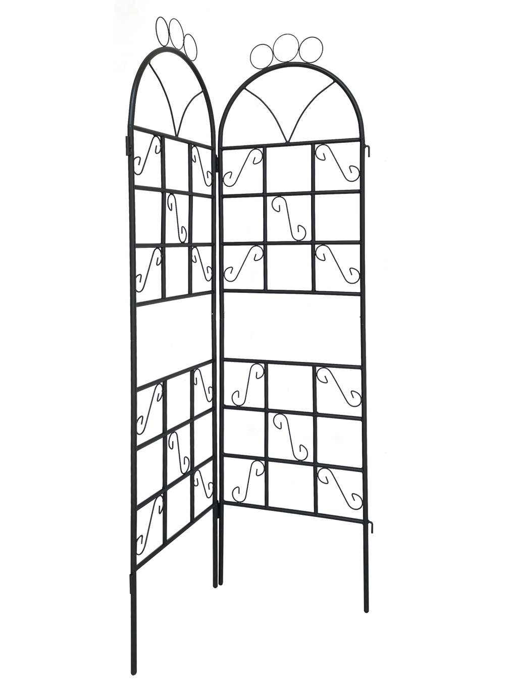 Leoglint 1Set (2pcs)  Metal Garden Trellis for Climbing Plants Outdoor Rustproof Plant Support-Black