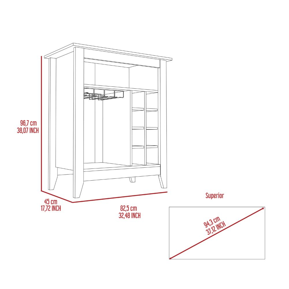 Leoglint Sideboard DEPOT E-SHOP Mojito Bar Cabinet, One Open Drawer, One Open Shelf, Carbon Espresso