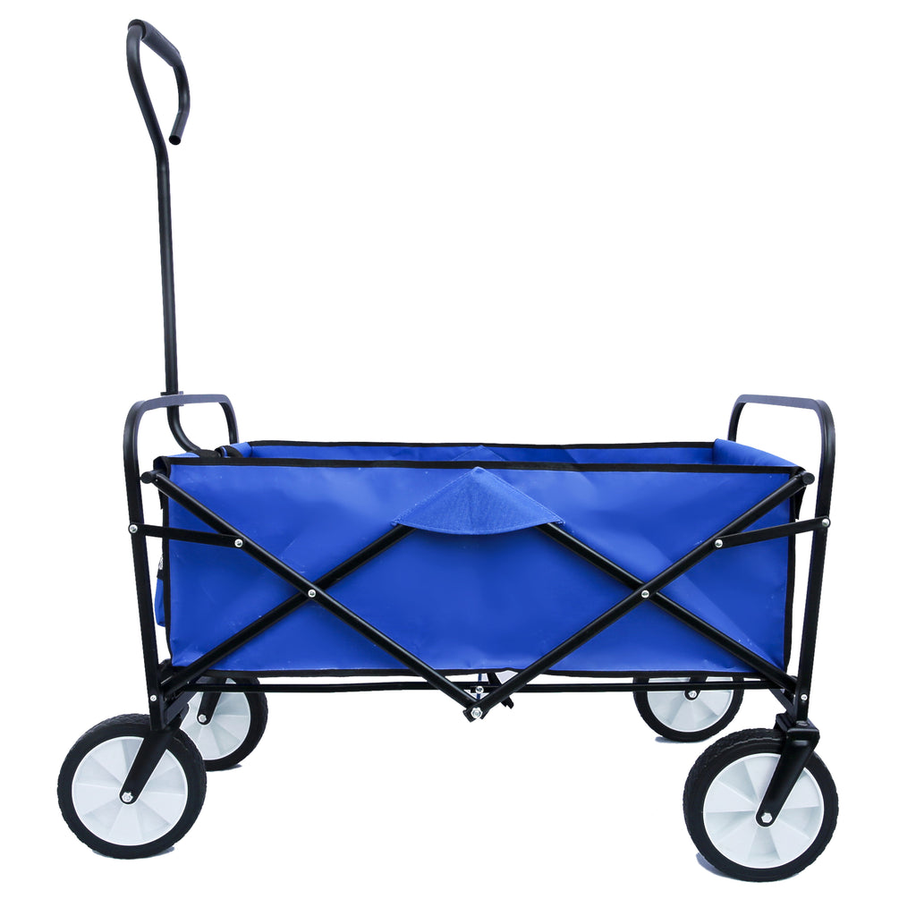 Leoglint Garden cart Folding Wagon Garden Shopping Beach Cart (Blue)