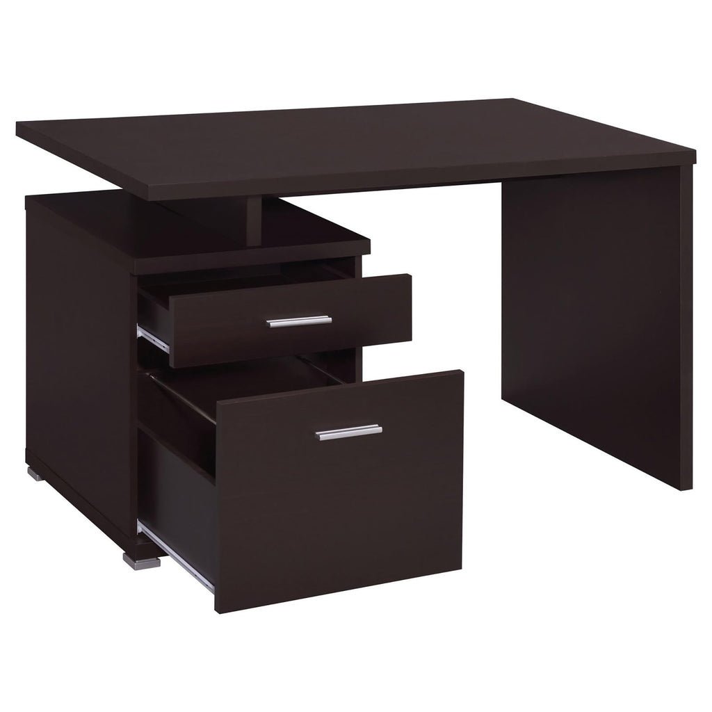 Leoglint Cappuccino 2-Drawer Reversible Office Desk