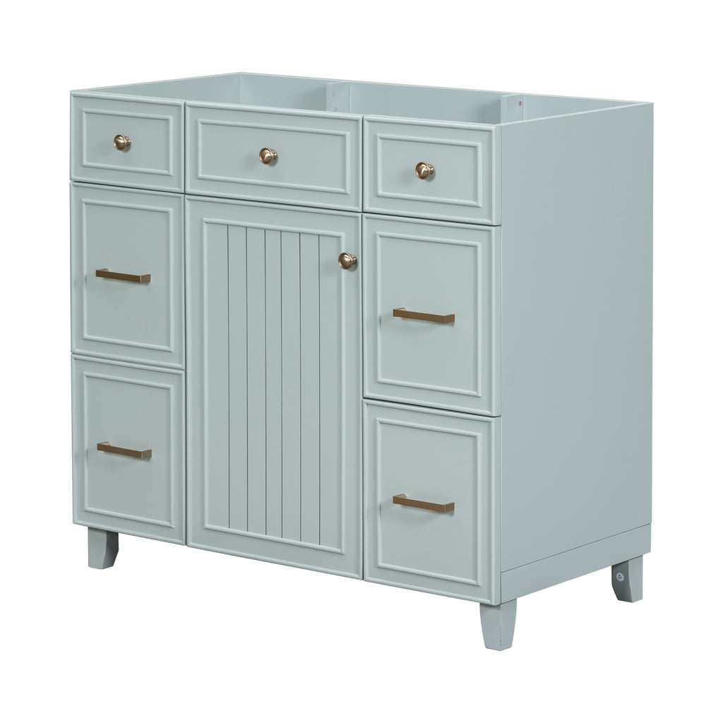 Leoglint [Cabinet Only] 36" Bathroom Vanity-Green(Sink not included)