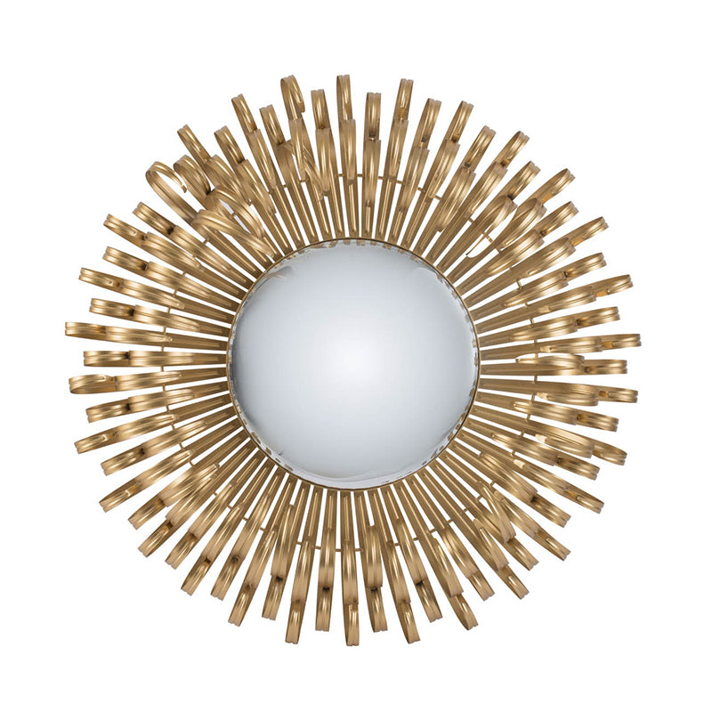 Leoglint 27" in Sunburst Design Wall Mirror Decorative Golden Finish for Entryway, Modern Living room