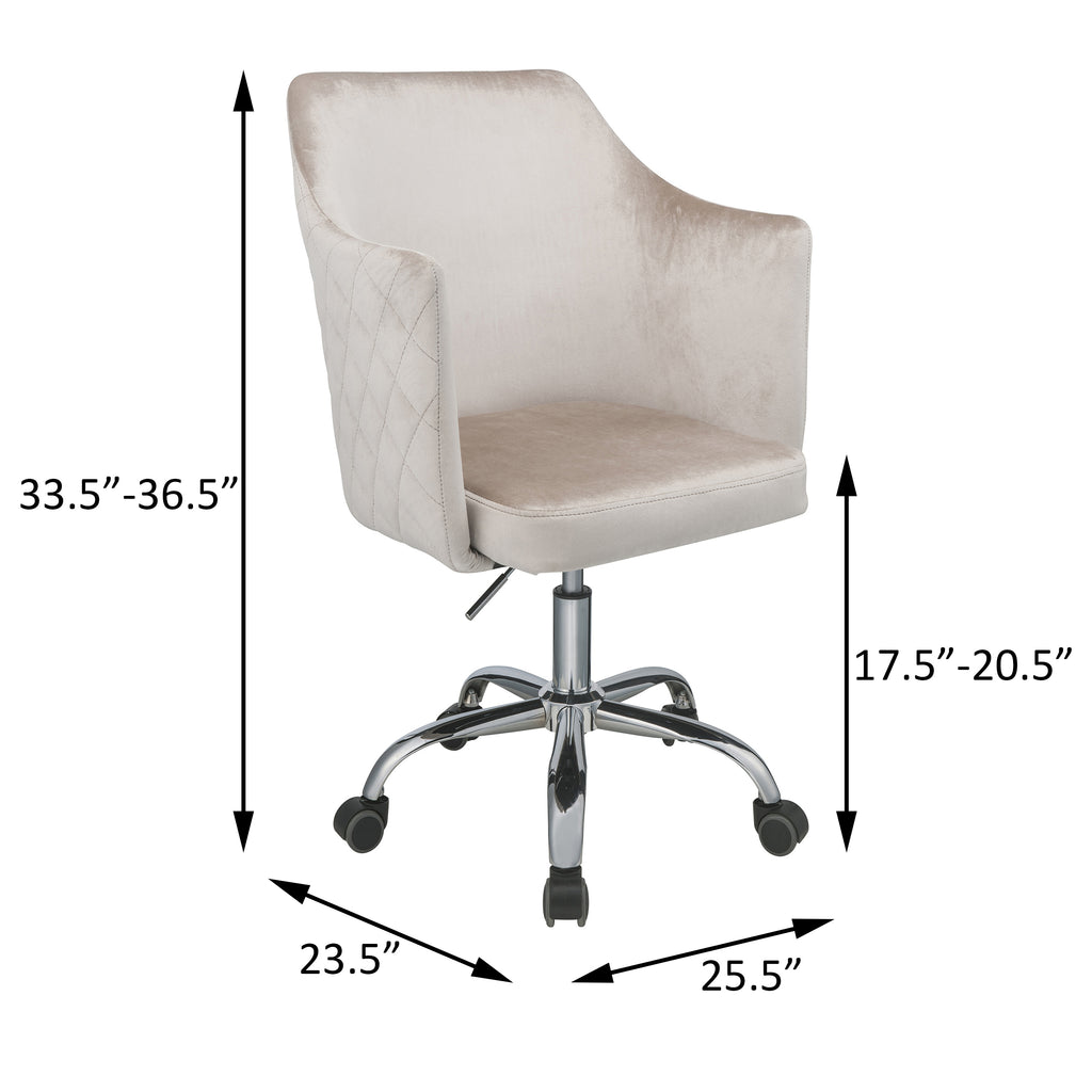 Leoglint Champagne and Chrome Swivel Office Chair