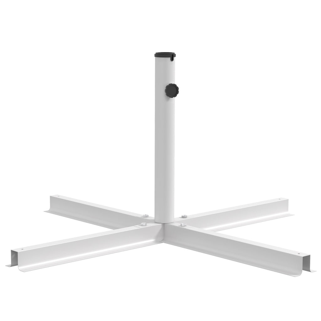 Leoglint Outdoor Universal Cross Brace Stand for Small Offset Umbrella or Large Market Umbrella, Cross Umbrella Base for Patio Outdoor Umbrella, White