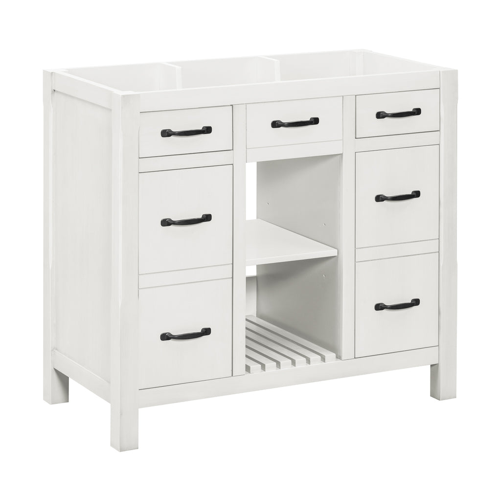 Leoglint 36''Bathroom Vanity without Sink,Modern Bathroom Storage Cabinet with 2 Drawers and 2 Cabinets,Solid Wood Frame Bathroom Cabinet (NOT INCLUDE BASIN)