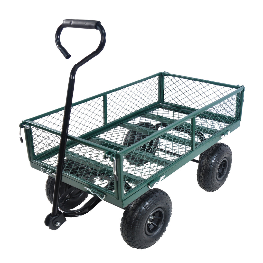 Leoglint Wagon Cart Garden cart trucks make it easier to transport firewood (green)