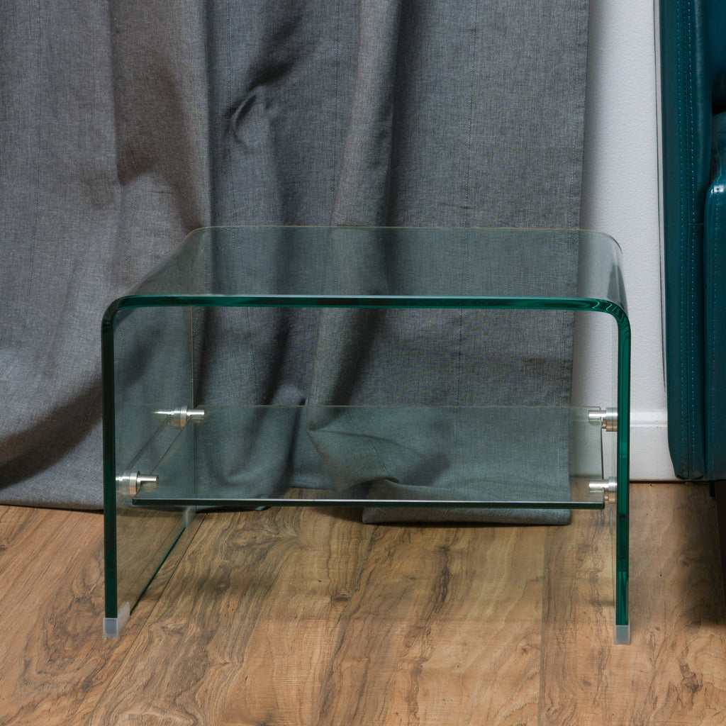 Leoglint COFFEE TABLE 12MM TEMPERED BENT GLASS ,6MM SHELF GLASS