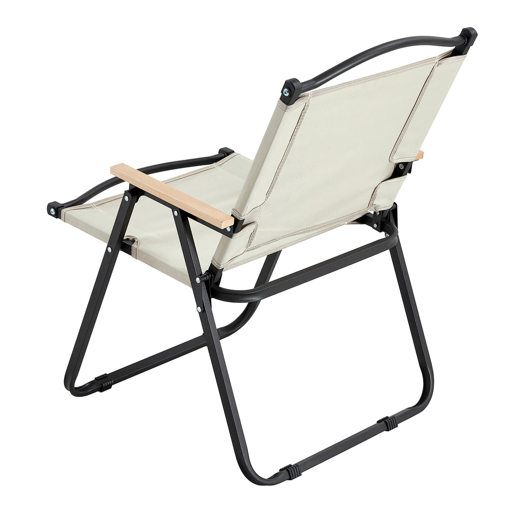 Leoglint 2-piece Folding Outdoor Chair for Indoor, Outdoor Camping, Picnics, Beach,Backyard, BBQ, Party, Patio, Beige