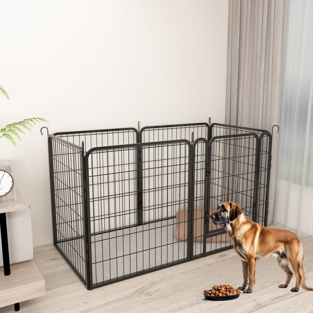 Leoglint 6 Panels Heavy Duty Metal Playpen with door,31.7"H Dog Fence Pet Exercise Pen for Outdoor, Indoor