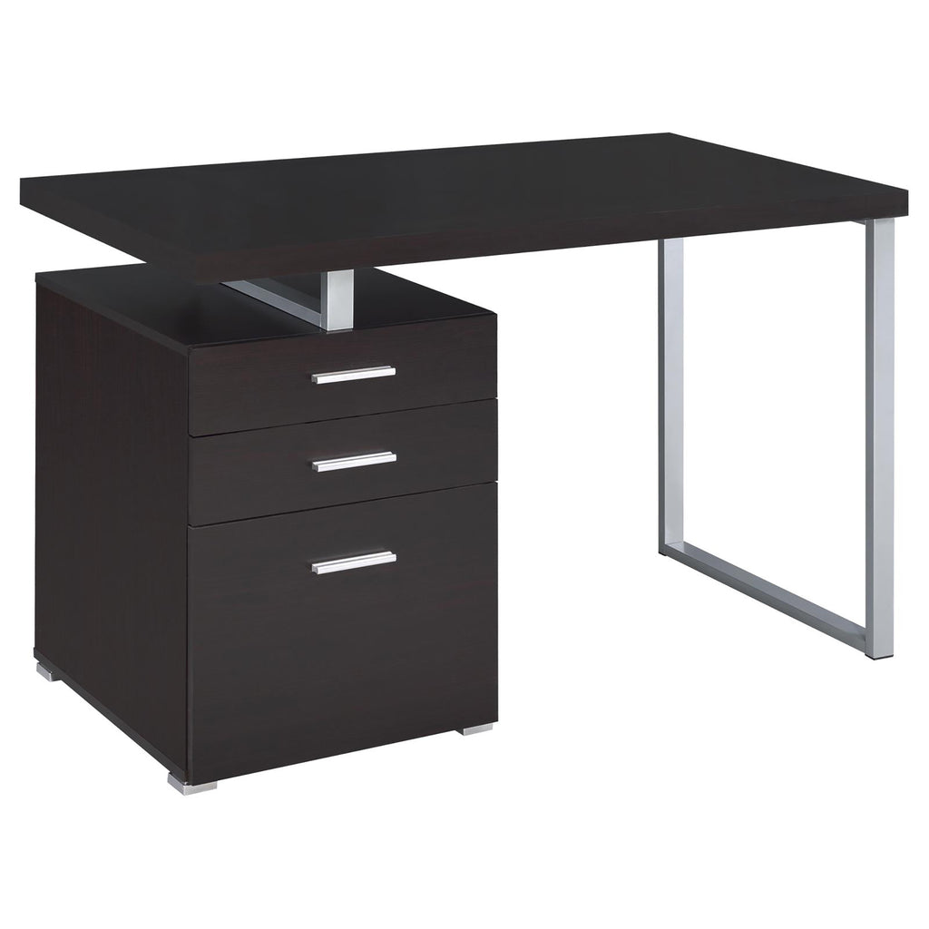 Leoglint Cappuccino 3-drawer Reversible Office Desk