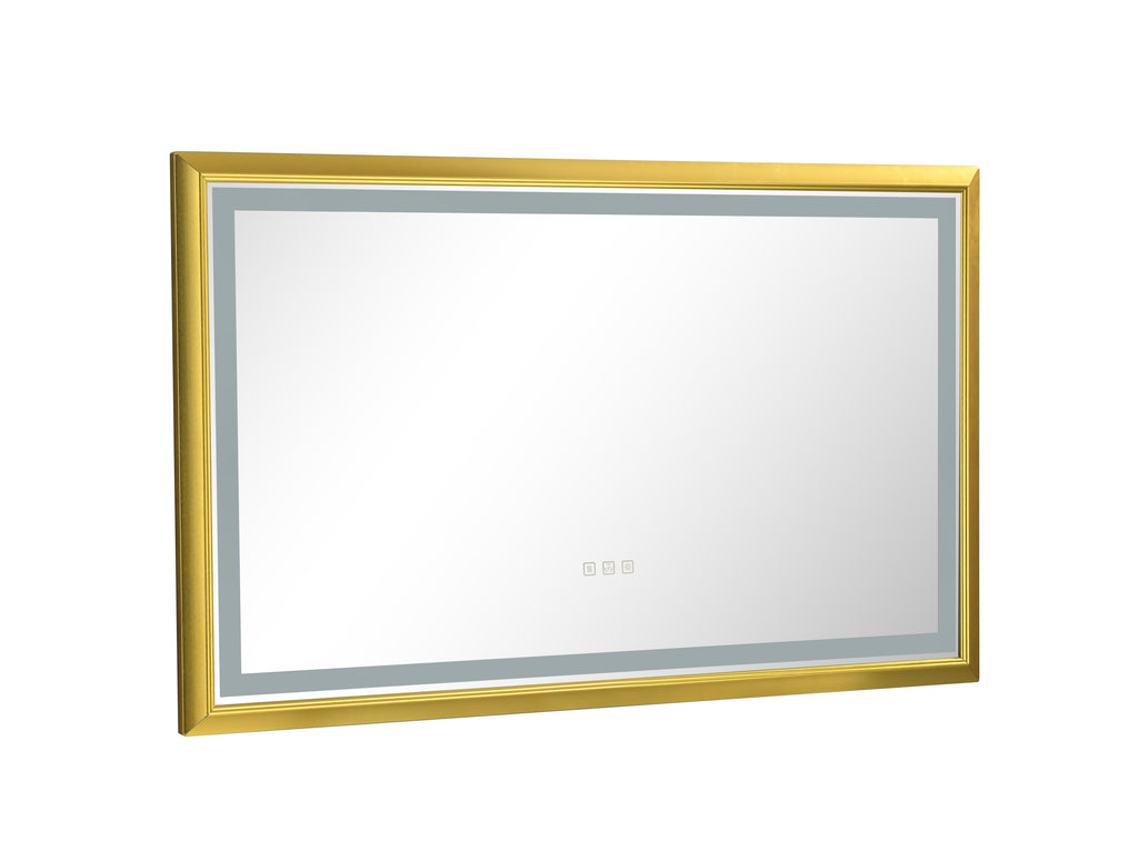 Leoglint 42 in. W x24 in. H Oversized Rectangular Framed LED Mirror Anti-Fog Dimmable Wall Mount Bathroom Vanity Mirror