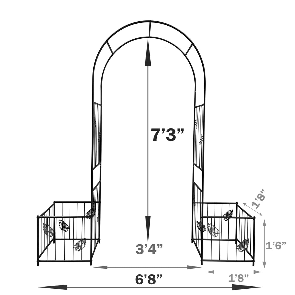 Leoglint Metal Garden Trellis Garden Arbor Trellis Climbing Plants Support Arch Outdoor Arch Wedding Arch Party Events Archway Black