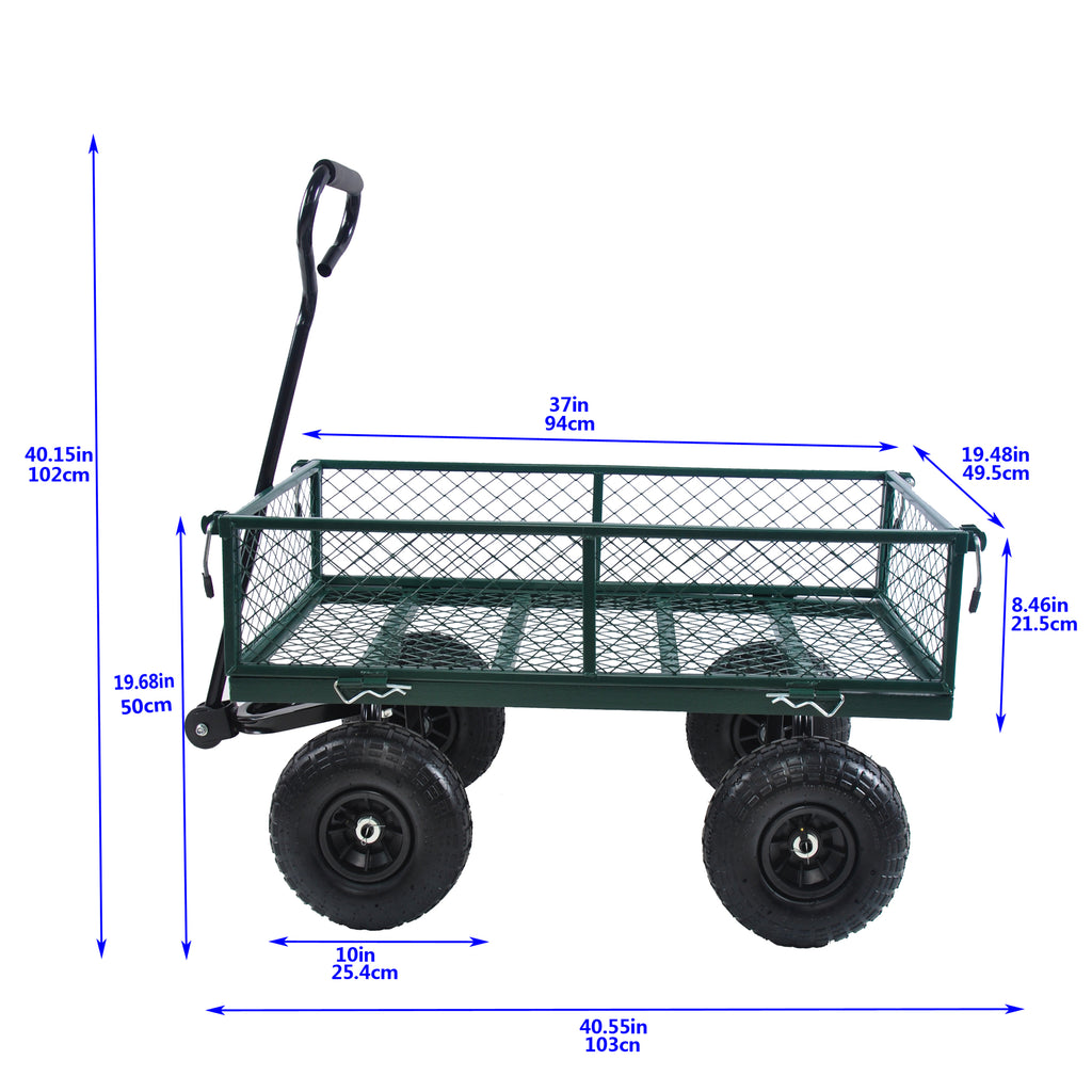 Leoglint Wagon Cart Garden cart trucks make it easier to transport firewood (green)