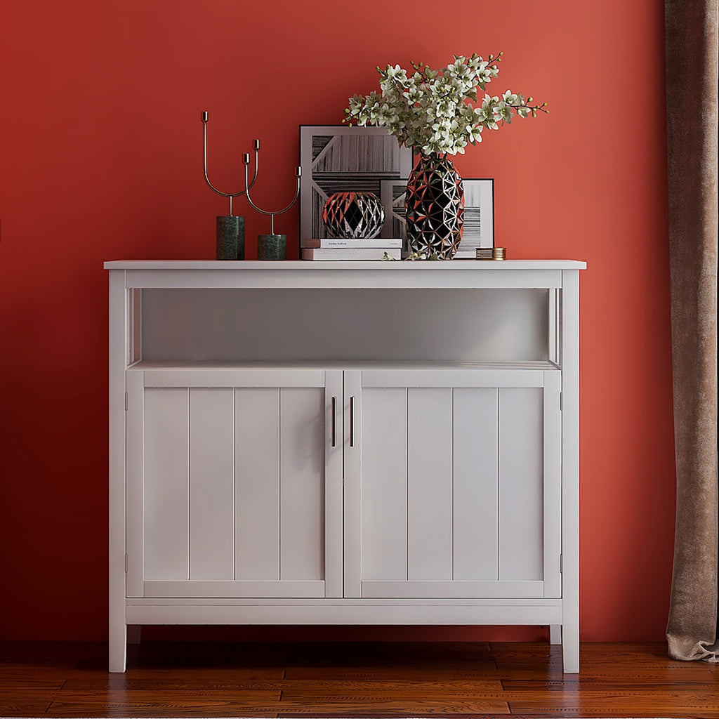 Leoglint Kitchen storage sideboard and buffet server cabinet-White