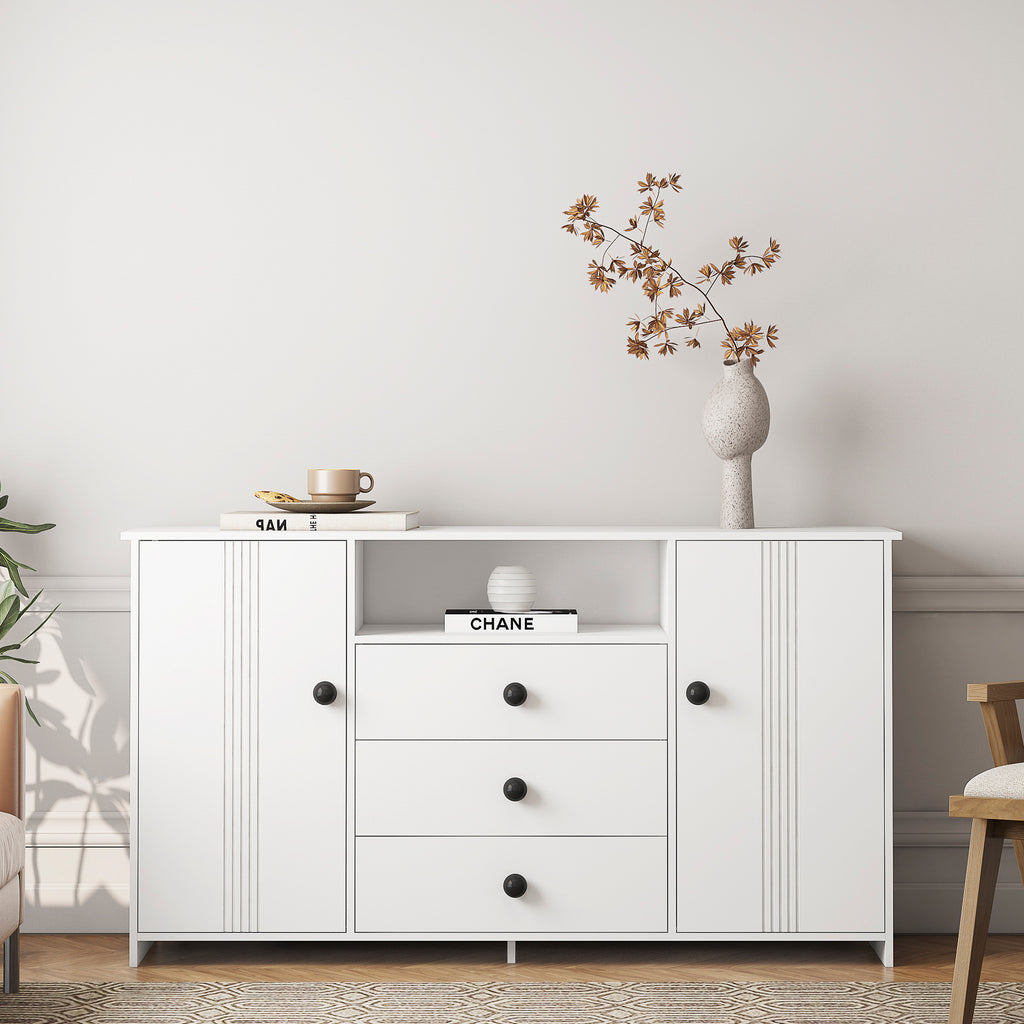 Leoglint Sideboard Buffet Cabinet with Storage, Modern Kitchen Buffet Storage Cabinet with Drawer and Doors,  Large Coffee Bar with Adjustable Shelves for Kitchen