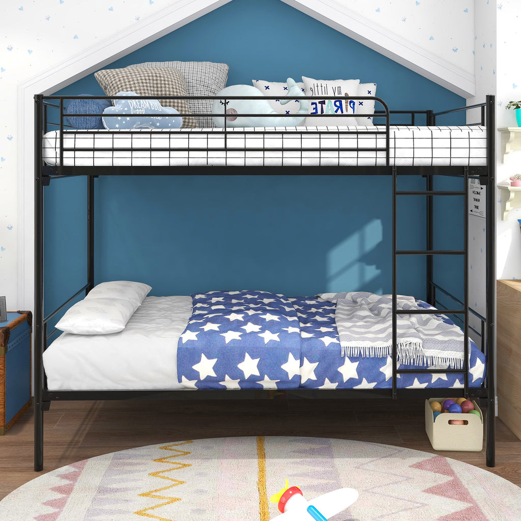 Leoglint Twin over Twin Bunk Bed Frame, Metal Frame with Ladder