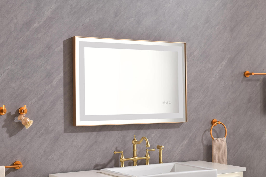 Leoglint 36*24 LED Lighted Bathroom Wall Mounted Mirror with High Lumen+Anti-Fog Separately Control