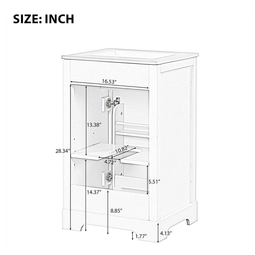 Leoglint 20" Bathroom Vanity with Sink, Bathroom Cabinet with Soft Closing Door, Storage Rack and Adjustable Shelve, White