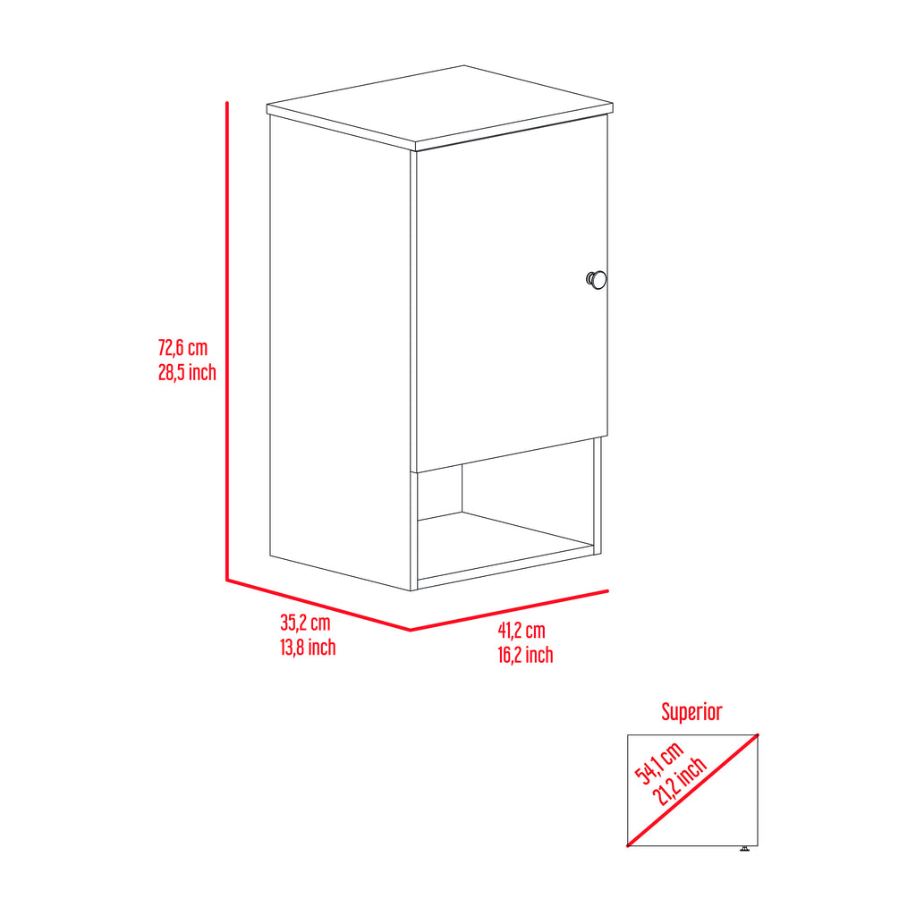 Leoglint St. Angelo Medicine Cabinet, Two Internal Shelves, Single Door, One Shelf