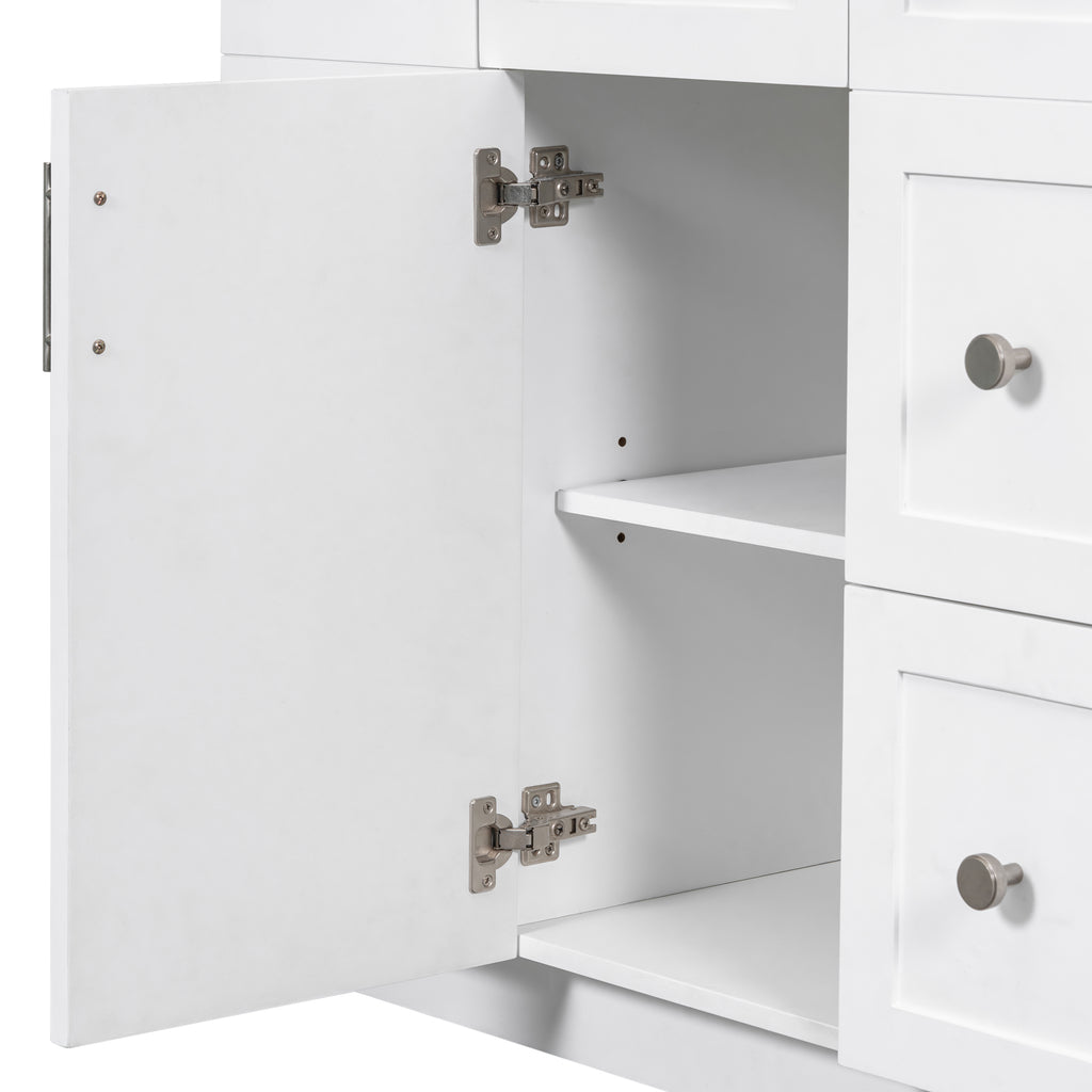 Leoglint [Cabinet Only] 36" White Bathroom Vanity(Sink not included)