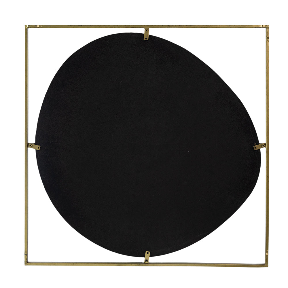 Leoglint 32x1x32" Poppy Mirror with Gold Metal Frame Contemporary Design for Bathroom, Entryway Wall Decor