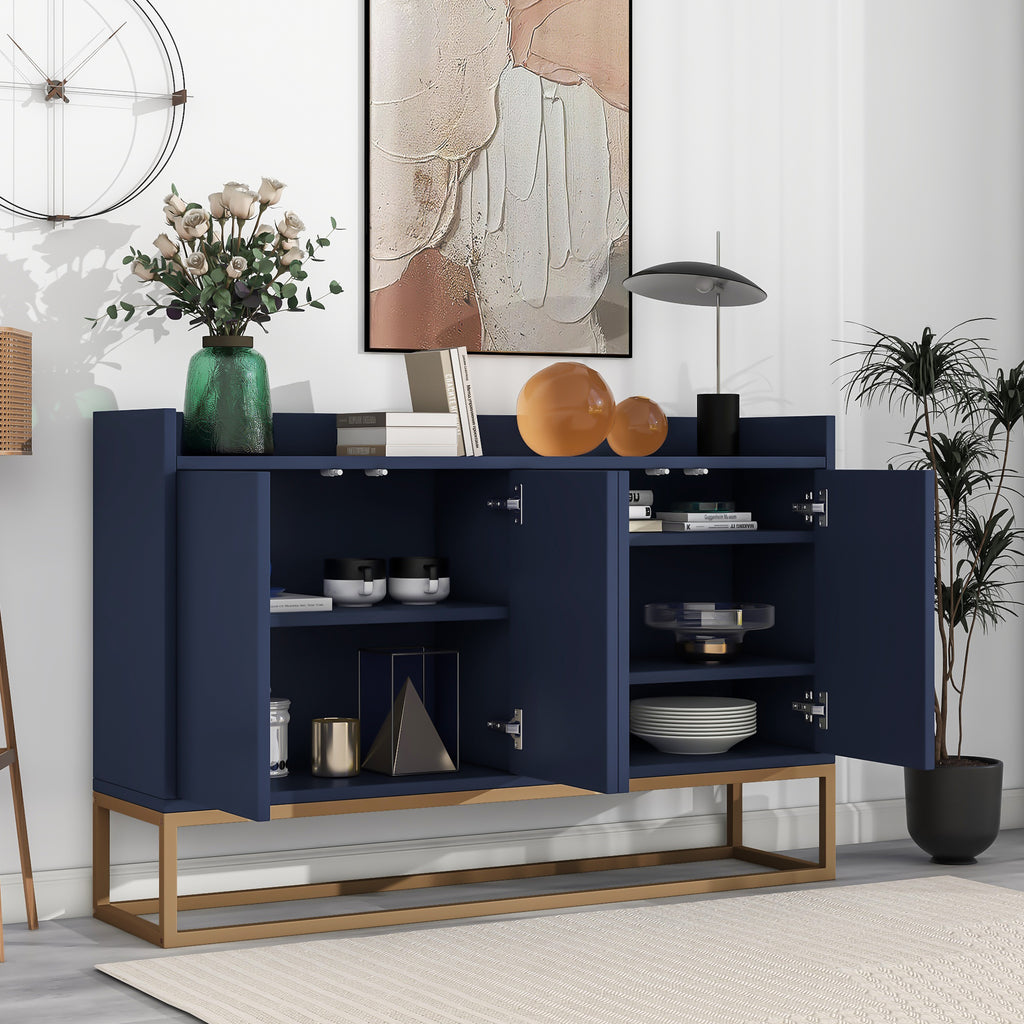 Leoglint TREXM Modern Sideboard Elegant Buffet Cabinet with Large Storage Space for Dining Room, Entryway (Navy)