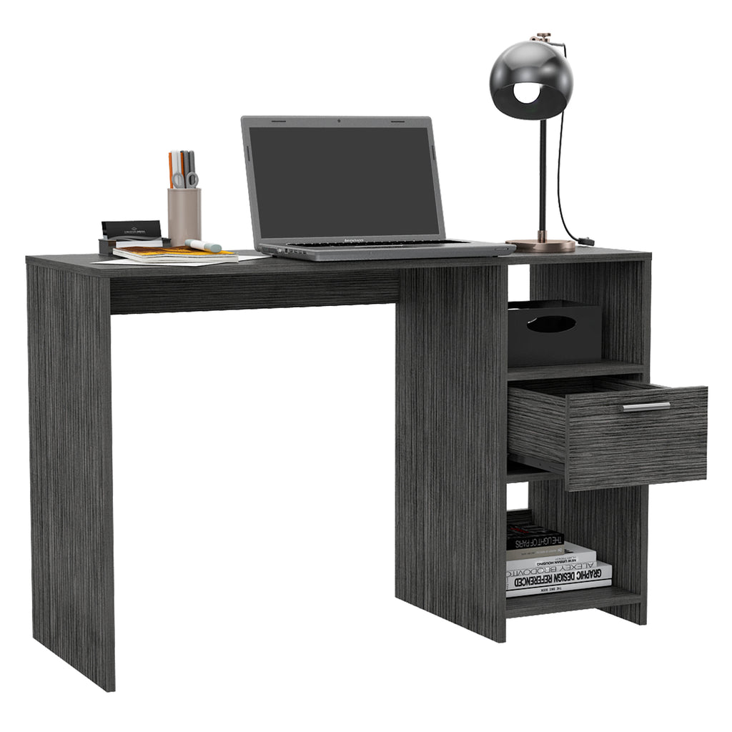 Leoglint Omma Computer Office Desk, One Drawer, Two Shelves