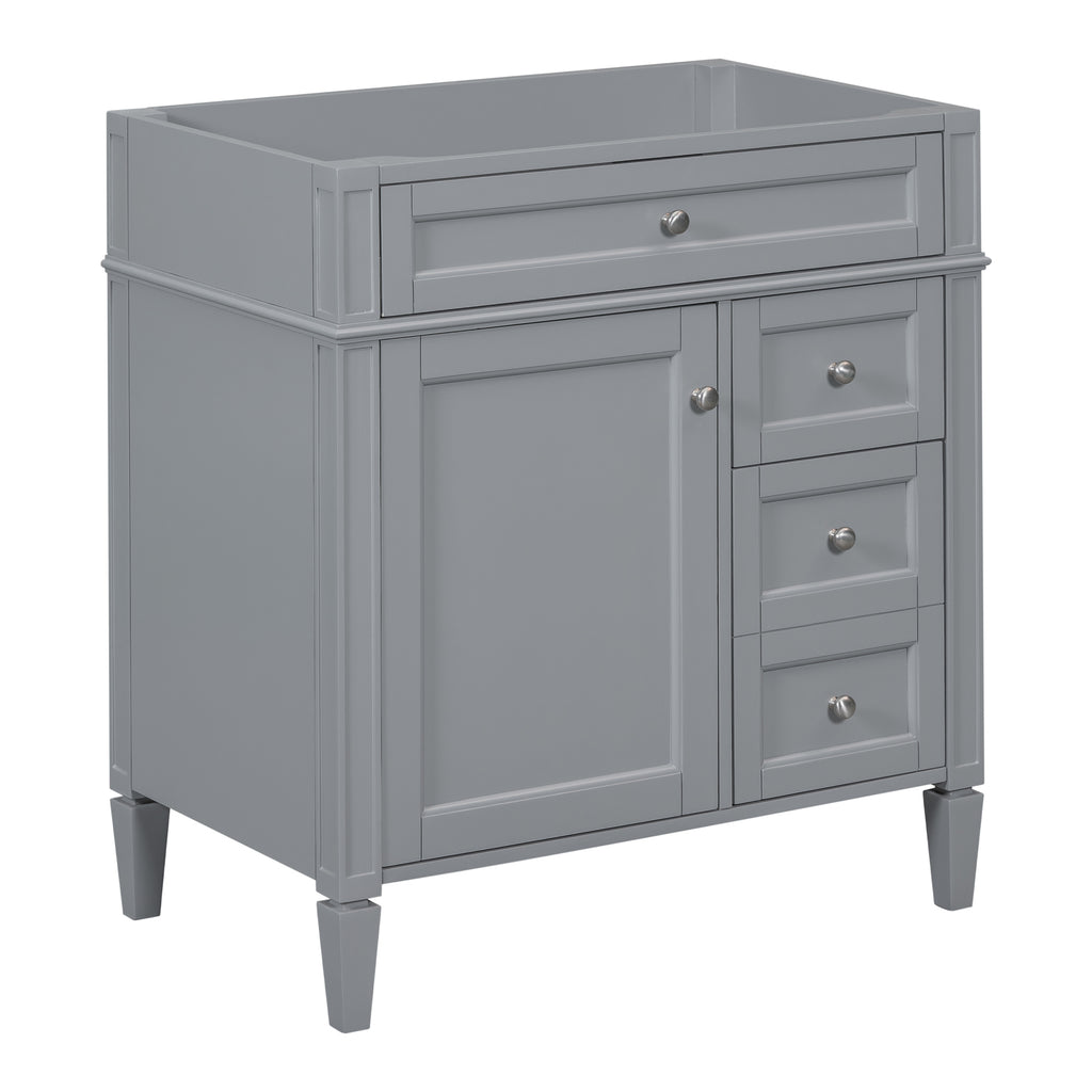 Leoglint 30'' Bathroom Vanity without Top Sink, Modern Bathroom Storage Cabinet with 2 Drawers and a Tip-out Drawer (NOT INCLUDE BASIN)