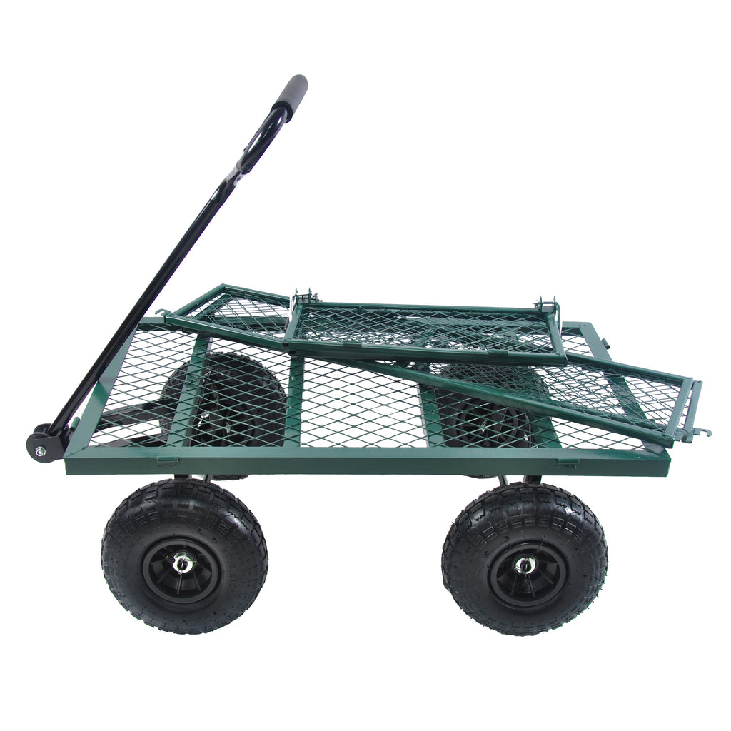 Leoglint Wagon Cart Garden cart trucks make it easier to transport firewood (green)