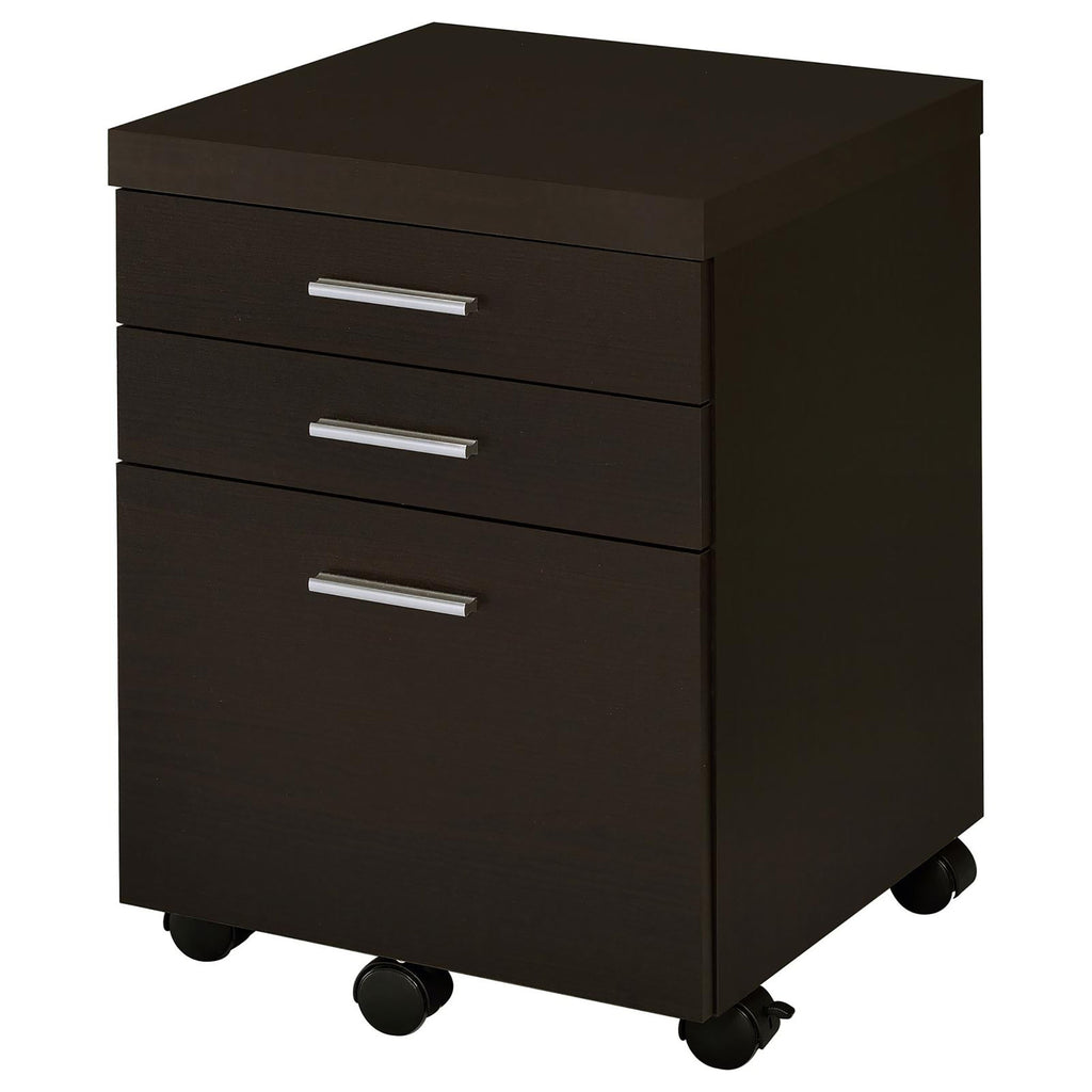 Leoglint Cappuccino 3-Drawer File Cabinet