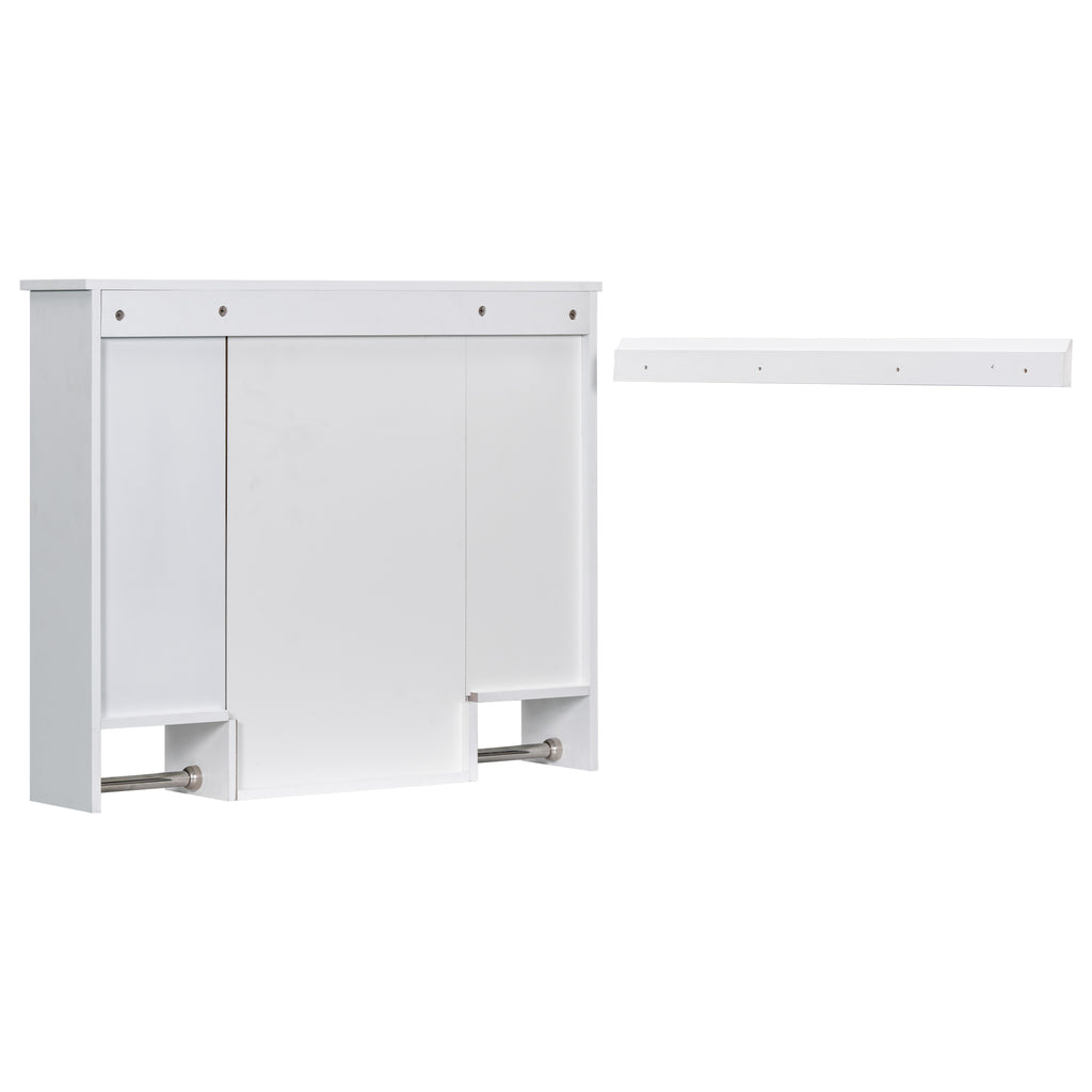 Leoglint 35'' x 28'' Modern Wall Mounted Bathroom Storage Cabinet, Bathroom Wall Cabinet with Mirror, Medicine Cabinet with Towels Bar