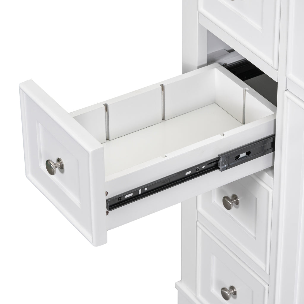 Leoglint 36" Bathroom Vanity without Sink, Cabinet Base Only, One Cabinet and Six Drawers, White