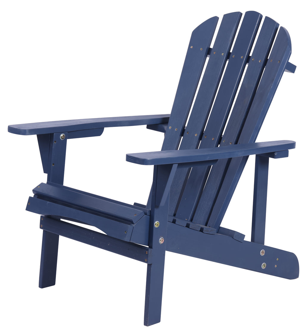 Leoglint Adirondack Outdoor Chair Solid Wood Outdoor Patio Furniture for Backyard, Garden, Lawn, Porch -Navy Blue