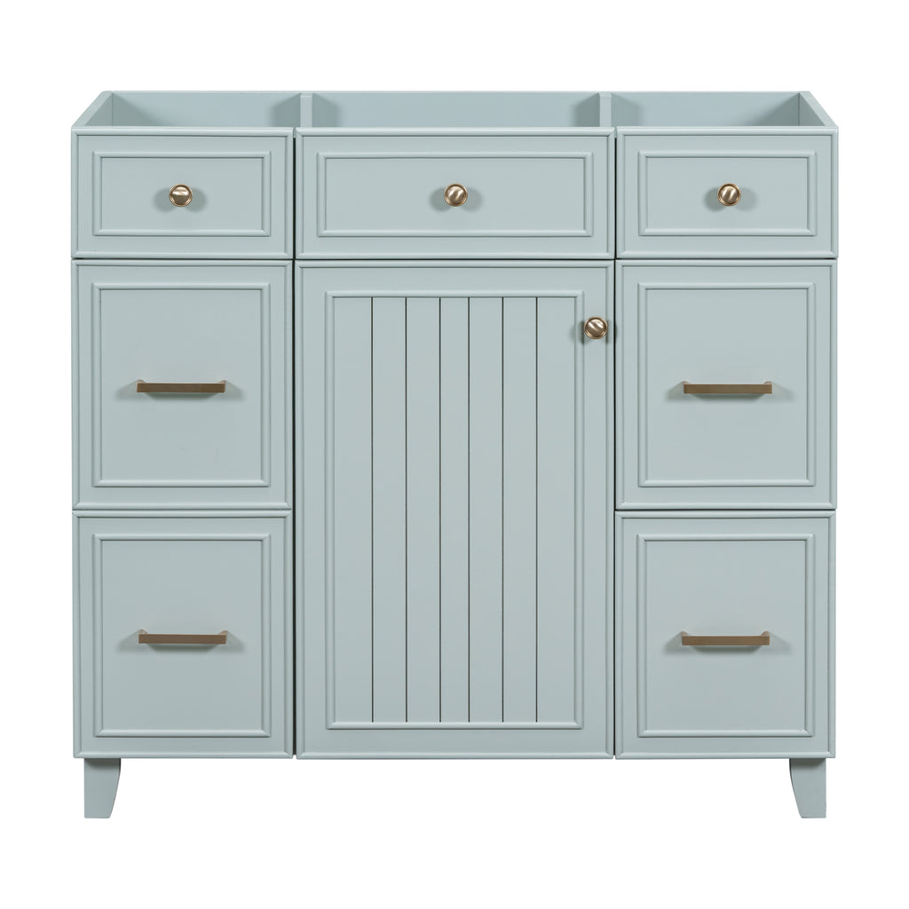 Leoglint [Cabinet Only] 36" Bathroom Vanity-Green(Sink not included)