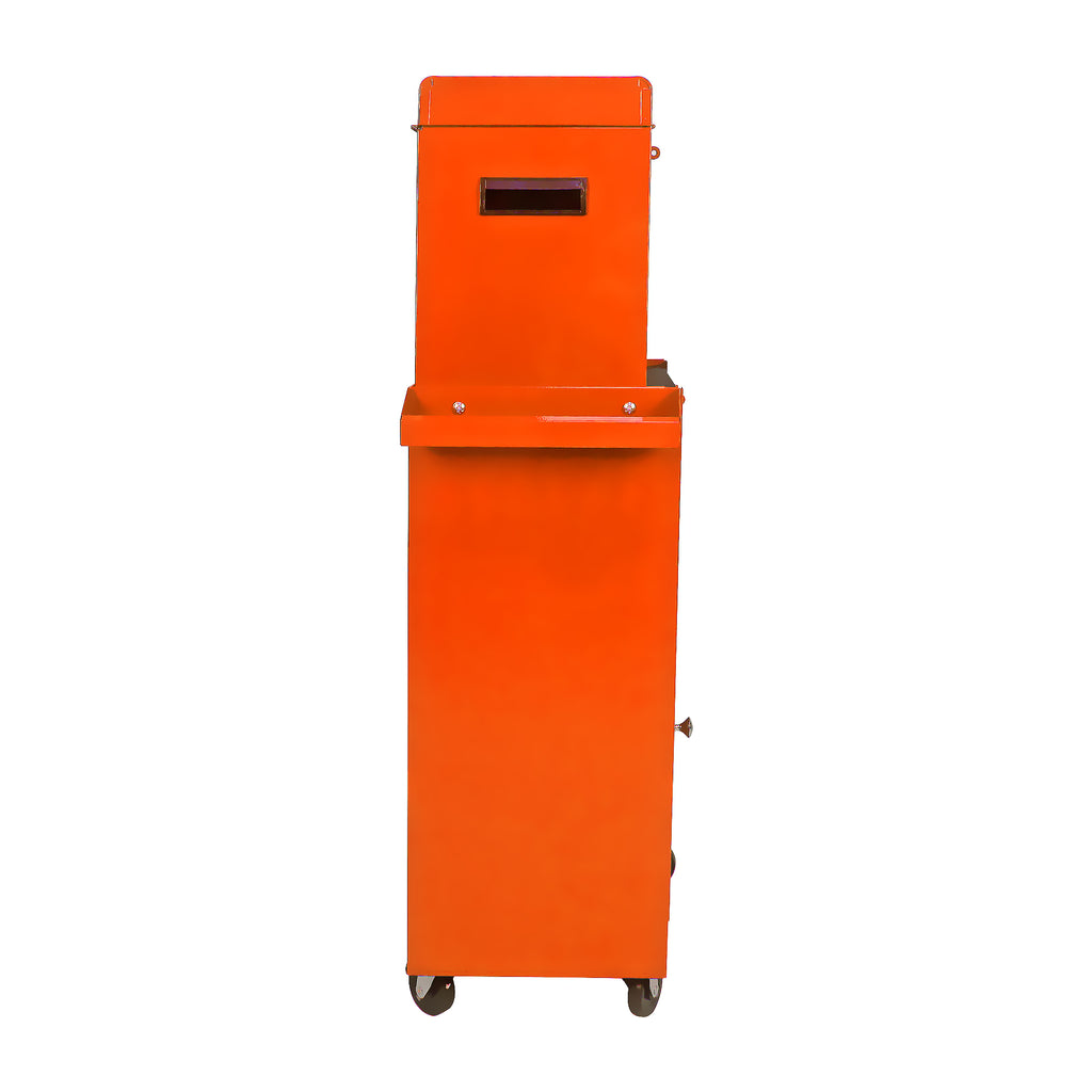 Leoglint Detachable 5 Drawer Tool Chest with Bottom Cabinet and One Adjustable Shelf--Orange