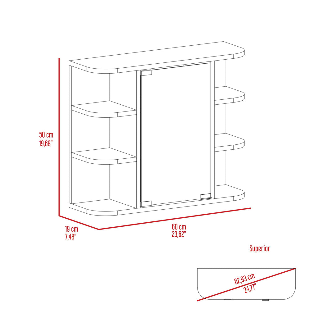 Leoglint Valdez Medicine Cabinet With Six Shelves, Mirror Cabinet