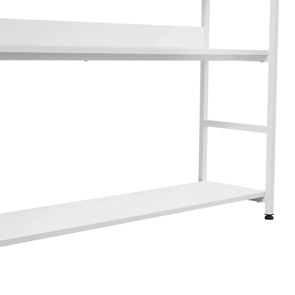 Leoglint [VIDEO] 5-Tier Home Office Bookcase Open Bookshelf Storage Large 5 Shelf Bookshelf Furniture with Metal Frame, White