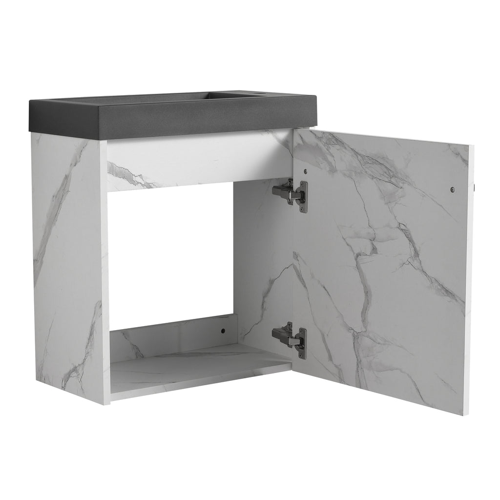 Leoglint 20'' Floating Wall-Mounted Bathroom Vanity with Resin Sink & Soft-Close Cabinet Door