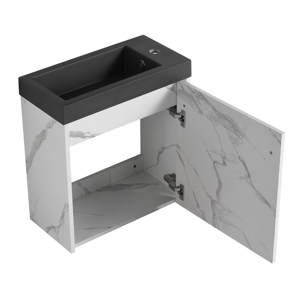 Leoglint 20'' Floating Wall-Mounted Bathroom Vanity with Resin Sink & Soft-Close Cabinet Door