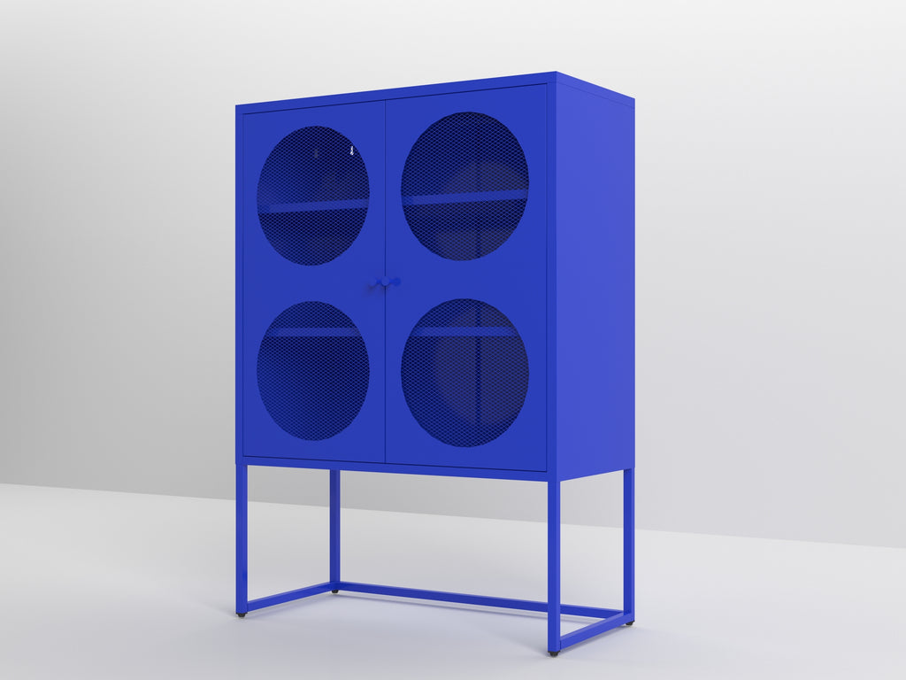 Leoglint Blue Storage Cabinet with Doors, Modern Blue Accent Cabinet, Free Standing Cabinet, Buffet Sideboards for Bedroom, Kitchen,Home Office