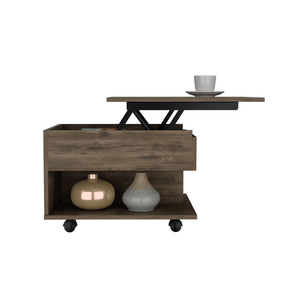 Leoglint Luanda Lift Top Coffee Table, Casters, One Shelf -Dark Brown