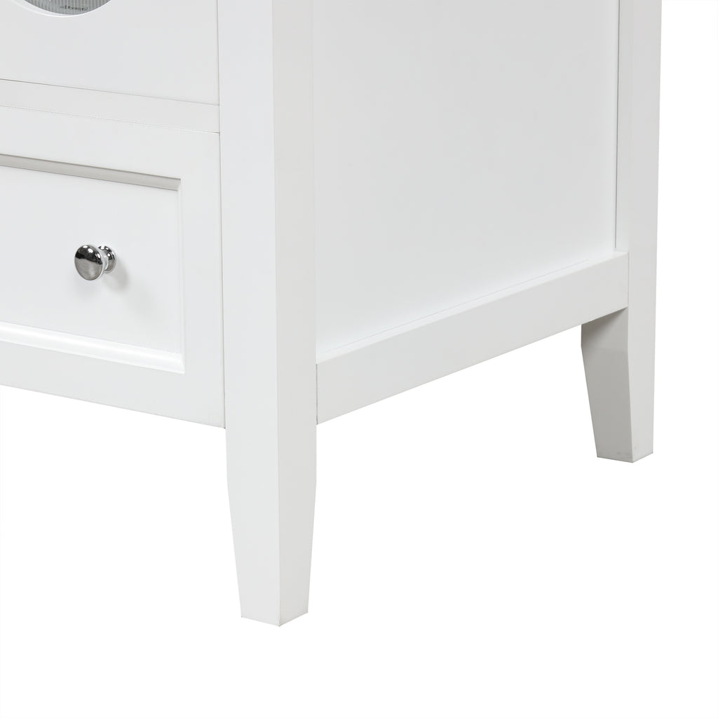 Leoglint 24" Bathroom Vanity with Sink, Bathroom Vanity Cabinet with One Drawer and Doors, Adjustable Shelf, Solid Wood and MDF, White