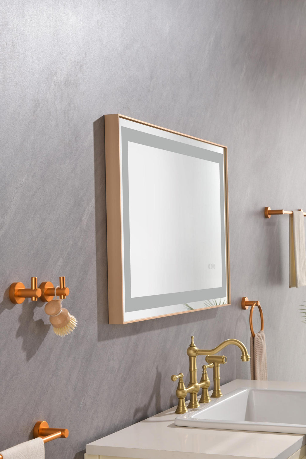 Leoglint 36*24 LED Lighted Bathroom Wall Mounted Mirror with High Lumen+Anti-Fog Separately Control