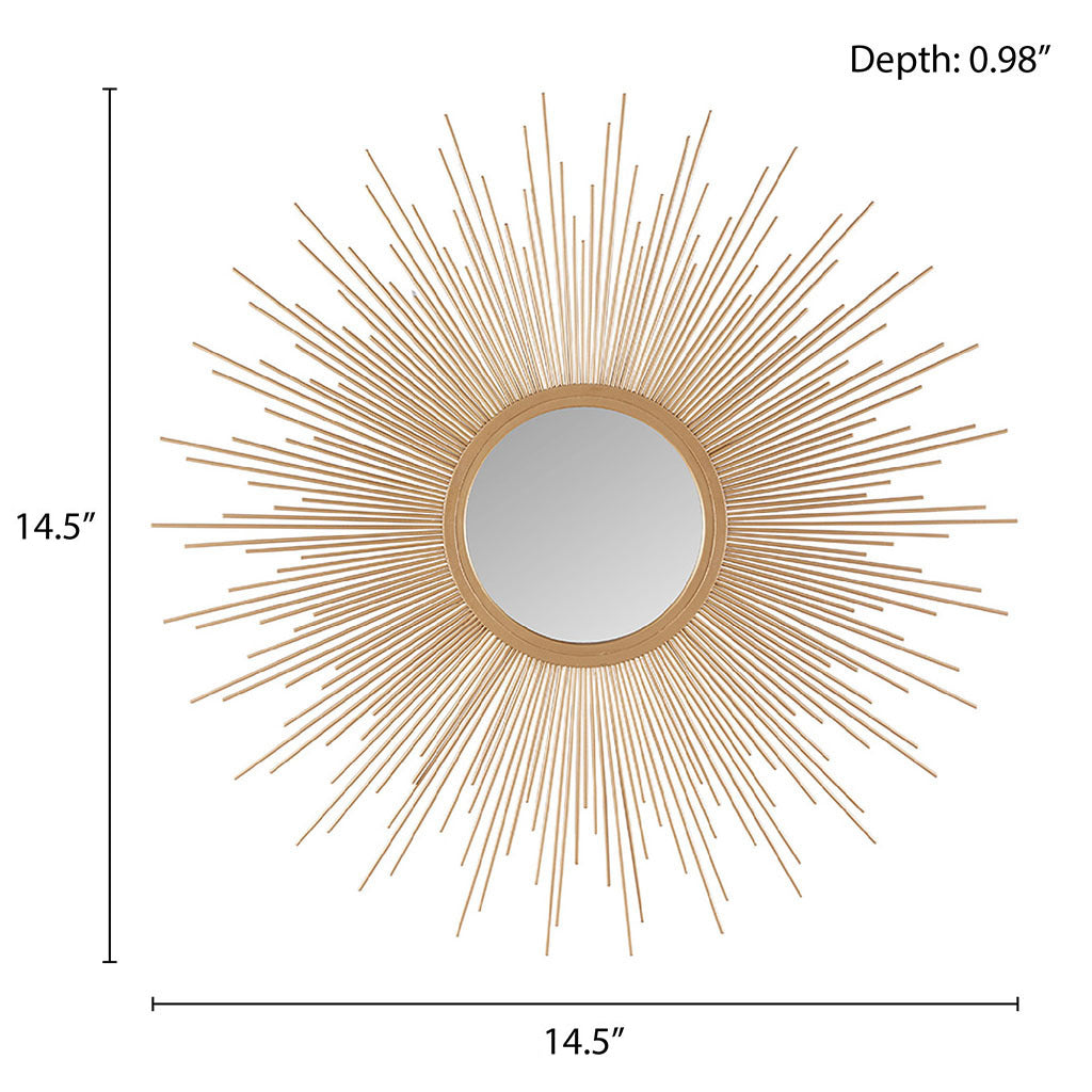 Leoglint Sunburst Wall Decor Mirror 14.5"D