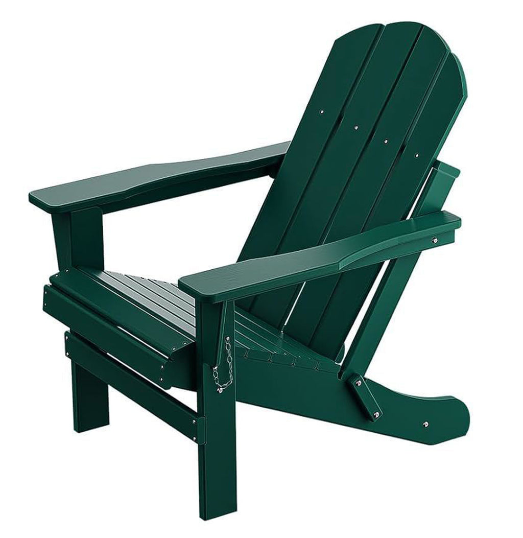 Leoglint Folding Adirondack Outdoor Chair, Relaxing Stackable Arm Rest Ergonomic HDPE All-Weather Adirondack Chair