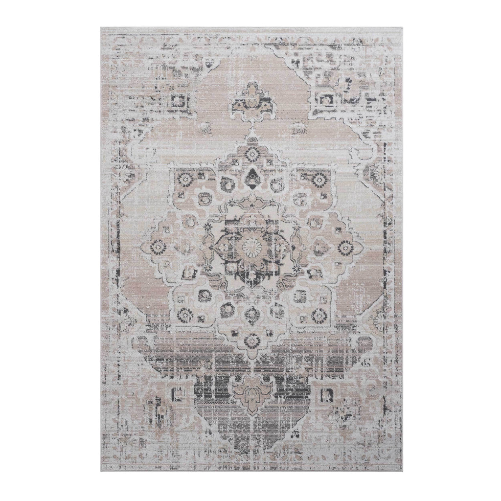 Leoglint 5X7 Cream/Beige /Medallion Non-Shedding Living Room Bedroom Dining Home Office Stylish and Stain Resistant Area Rug