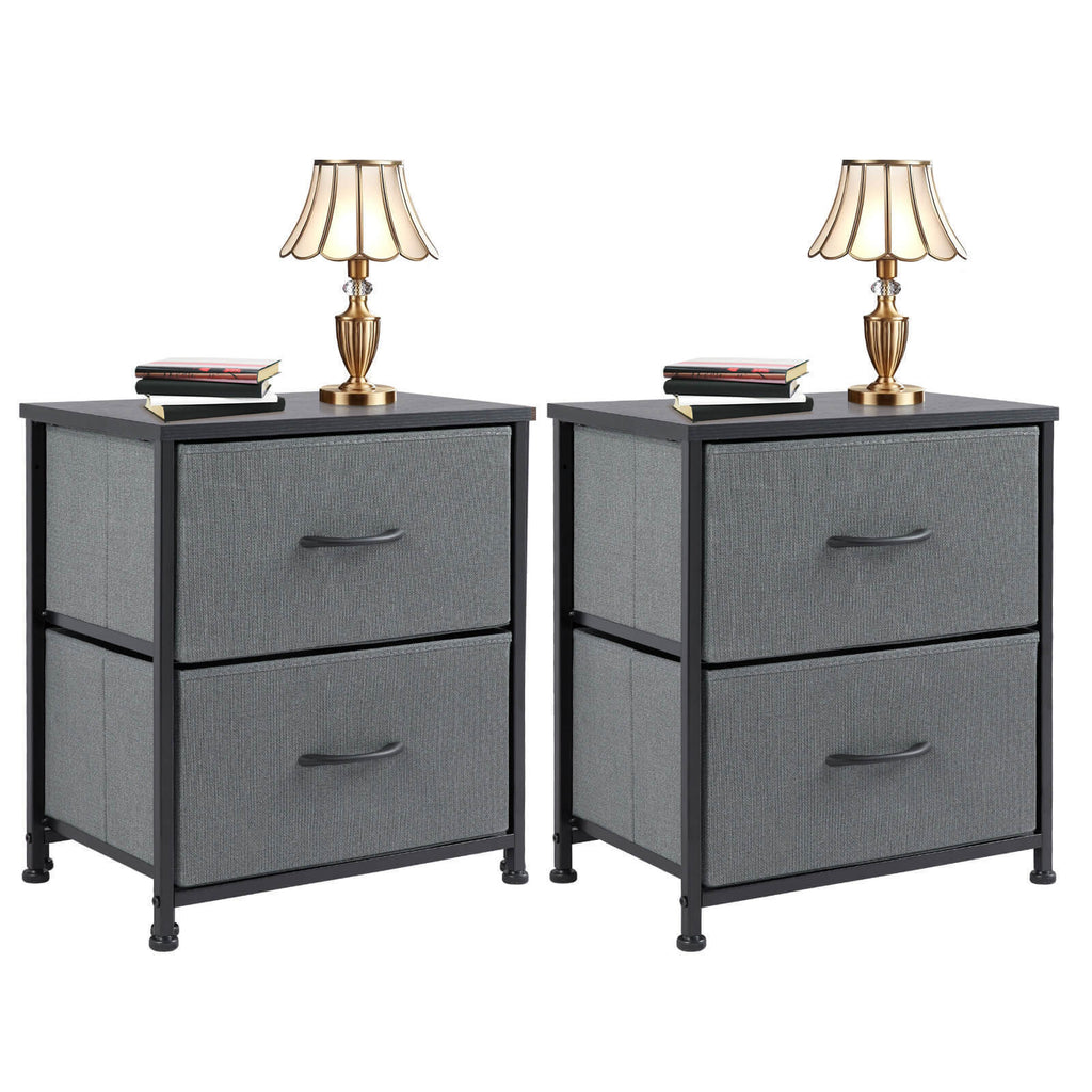 Leoglint Drawer Chest Drawers Dresser Chest of Drawers,Metal Frame and Wood Top,2bc,Gray