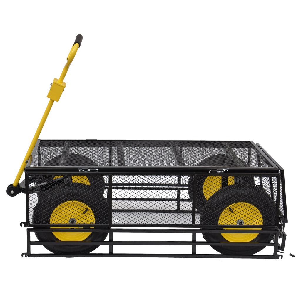 Leoglint Big Wagon Cart Garden cart trucks make it easier to transport firewood Yellow+BlackB