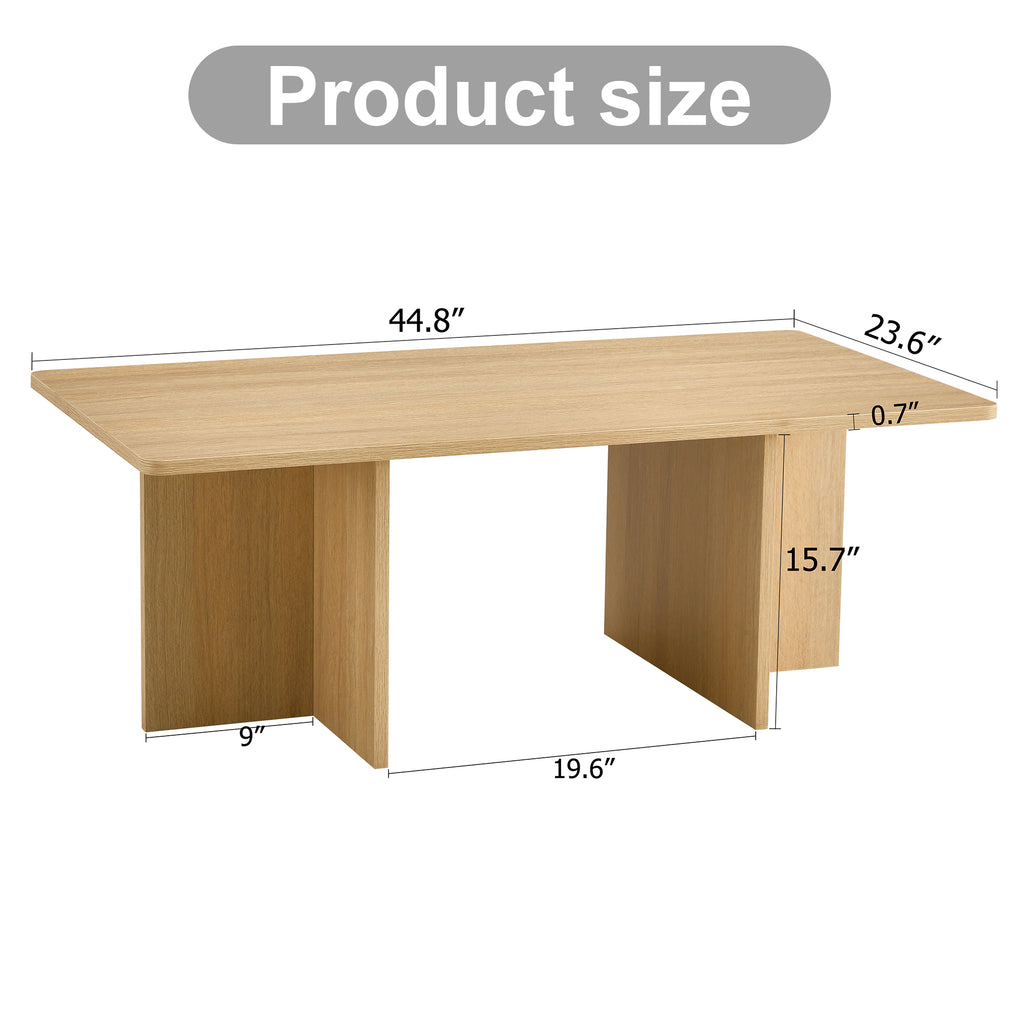 Leoglint A modern and practical wood colored coffee table. The coffee table is made of medium density fiberboard material and is suitable for living rooms, bedrooms, and study rooms. CT-2O